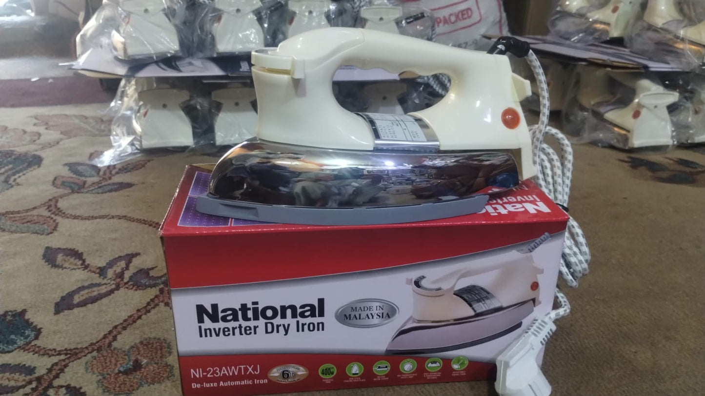 National Inverter Dry Iron 400W | Low Power, Energy Efficient & Solar Compatible Electric Iron