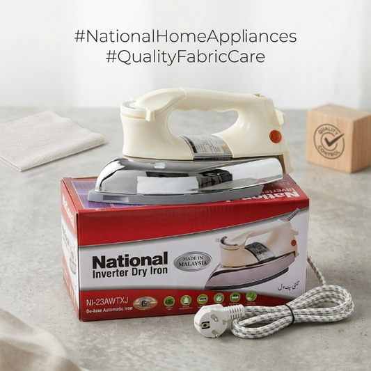 National Inverter Dry Iron 400W | Low Power, Energy Efficient & Solar Compatible Electric Iron