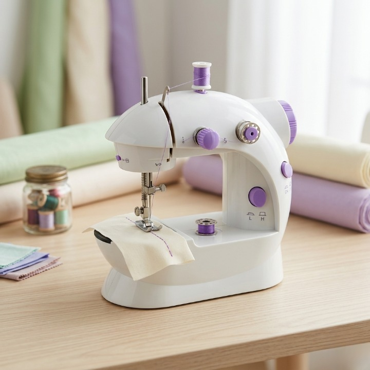 SM-202A Electric Mini Sewing Machine | Double Threads & Two Speed Control for Home & Travel