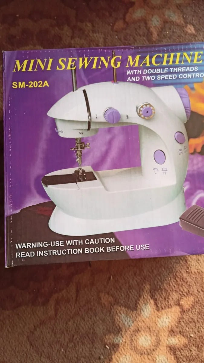 SM-202A Electric Mini Sewing Machine | Double Threads & Two Speed Control for Home & Travel