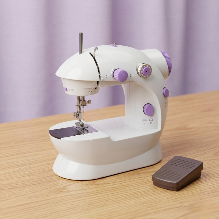 SM-202A Electric Mini Sewing Machine | Double Threads & Two Speed Control for Home & Travel