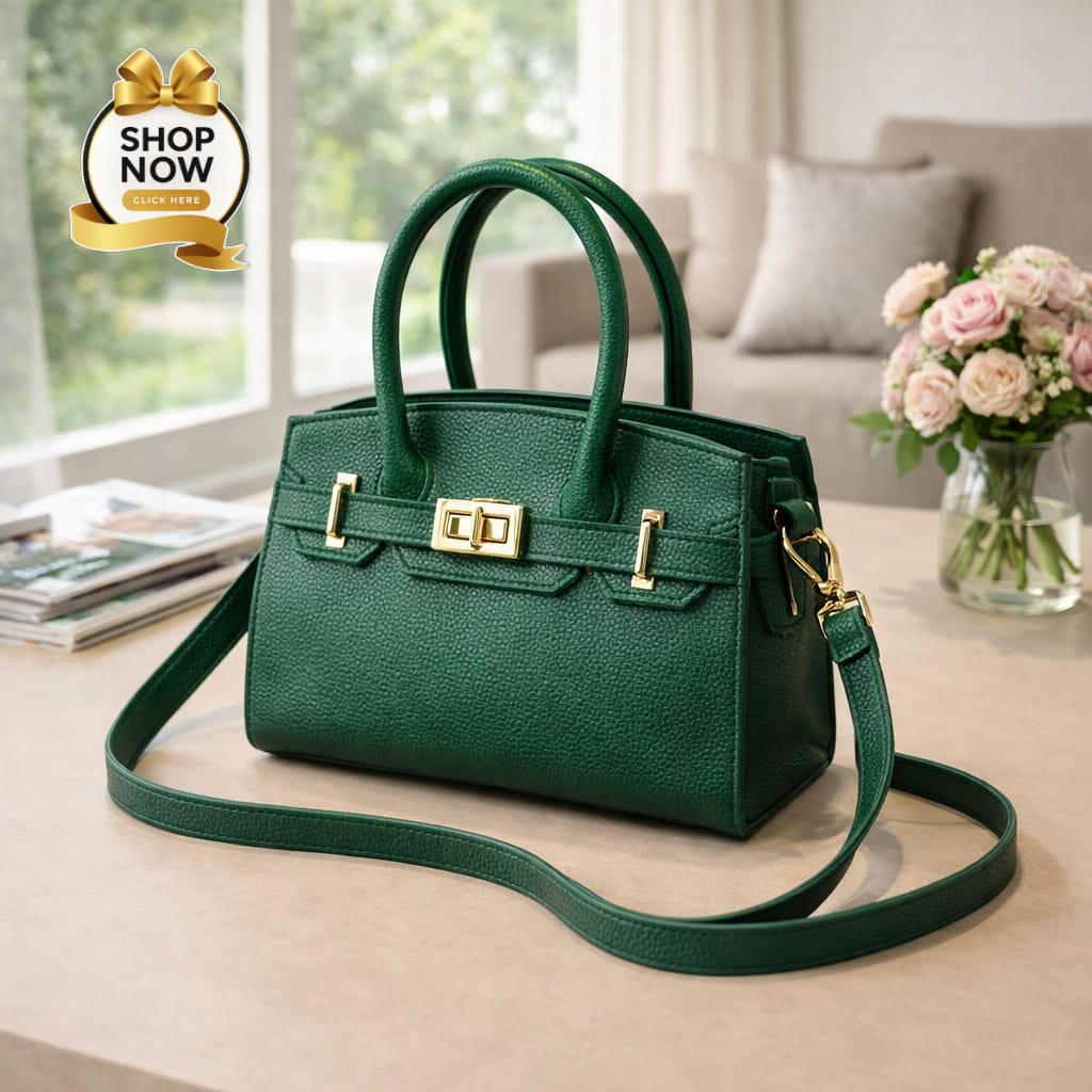 Stylish Shoulder Bag For Girls Premium Fashion Handbag With Belt Elegant Design | Green