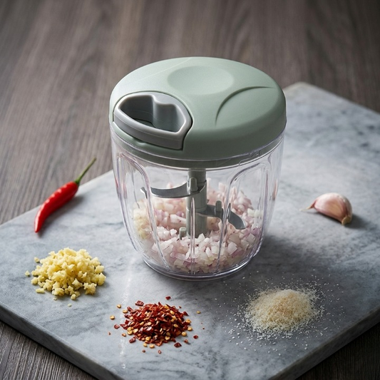 Manual Pull-String Household Vegetable Cutter & Meat Chopper – Multi-Function Hand - 5 Blade