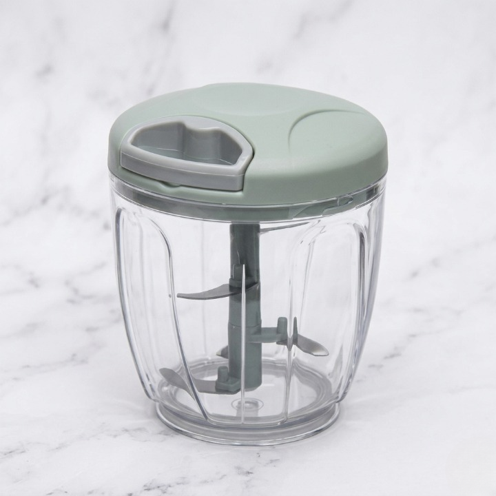 Manual Pull-String Household Vegetable Cutter & Meat Chopper – Multi-Function Hand - 5 Blade